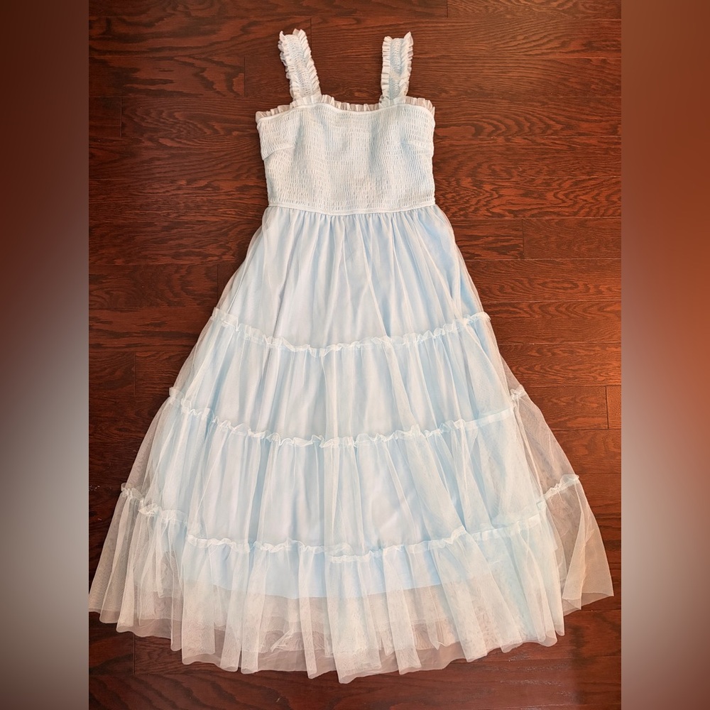 Women’s  Light Blue Tulle Tiered Dress